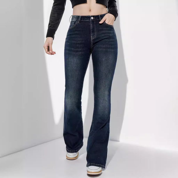 European And American Women's Clothing Jeans High Elastic Slim Jeans